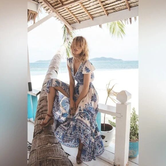 Spell & the Gypsy Collective Hotel Paradiso Gown, Bluebird, S, EUC - Picture 2 of 7